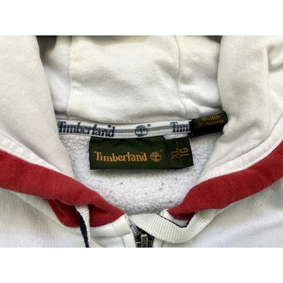 Vintage 90s Timberland Hoodie Mens XL Tall Zip Up Embroidered Urban Hip Hop - Picture 2 of 10